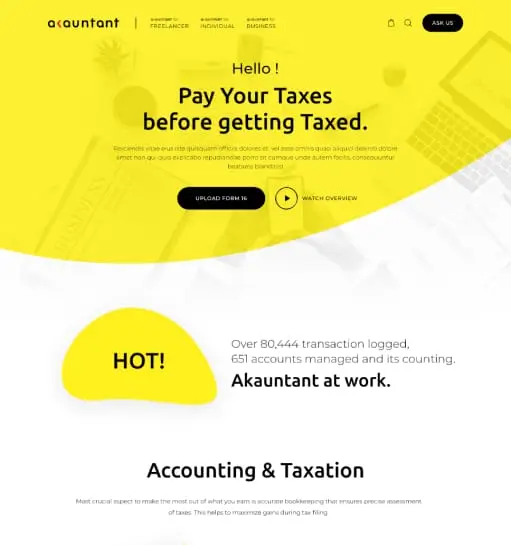 Web Design and Dev for Accounting & Taxation portfolio case study showcase