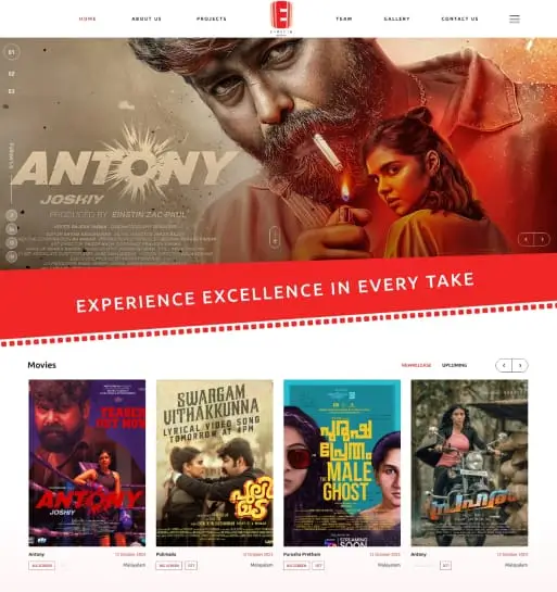 Web Design and Dev for Film Production portfolio case study showcase
