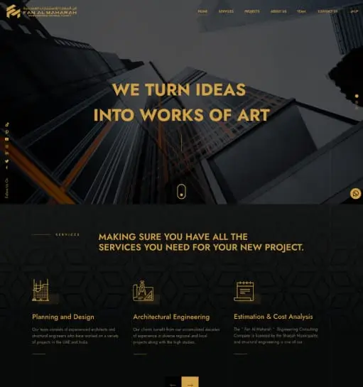 Web Design and Dev for Engineering Consultancy portfolio case study showcase