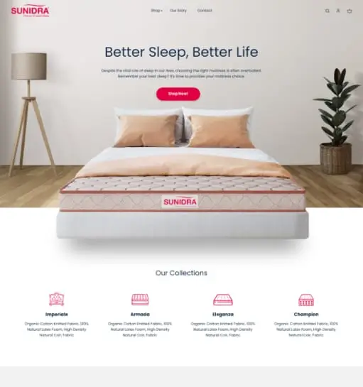 Mattress Brand Website Redesign UI portfolio case study showcase