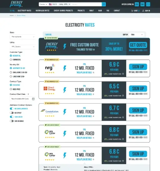 Electricity Rate Comparison Magento Store gallery image 2