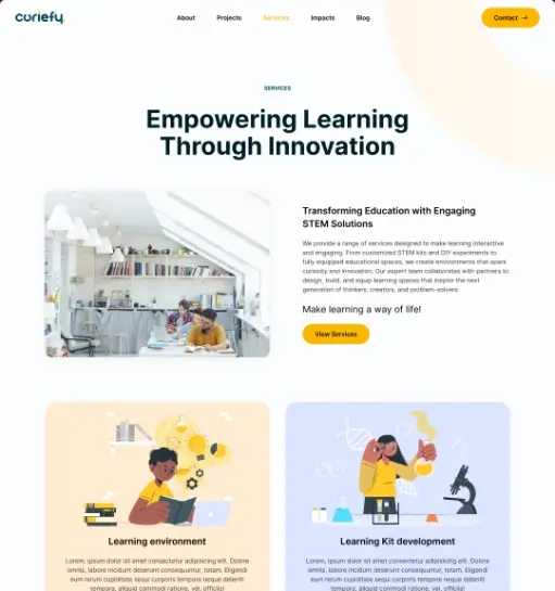 Curiefy STEM Education Platform UI case study image 2